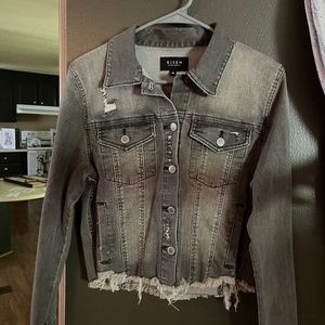 Black cropped jean jacket